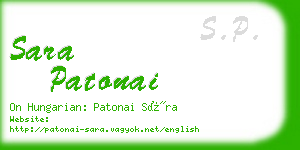 sara patonai business card